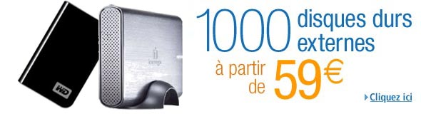 1 000 disques durs externes à partir de 59 euros