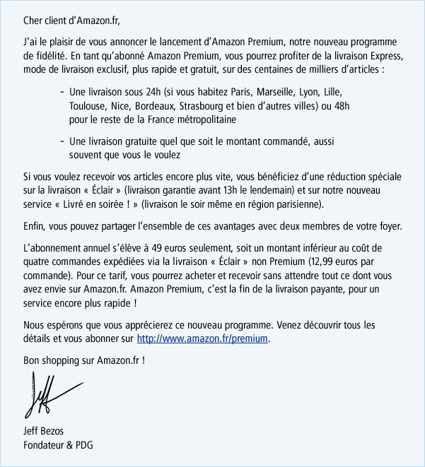 Nouveau programme Amazon Premium : livraison Express gratuite et à volonté !