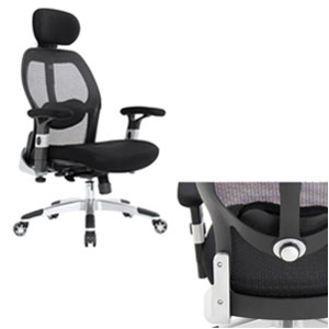 Bauhutte (バウヒュッテ) オフィスチェア LM-18 Preciosso(プレシオッソ) ハイバック メッシュチェア 上下左右可動式アームレスト ランバーサポート付