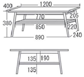 �s�� emo.Living Table EMT-2214 ���r���O�e�[�u��