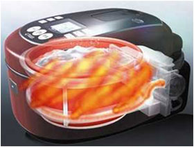 TIGER 土鍋IH炊飯ジャー 炊きたて 波紋焼土鍋釜・黒 ボルドーブラウン JKN-S100TB