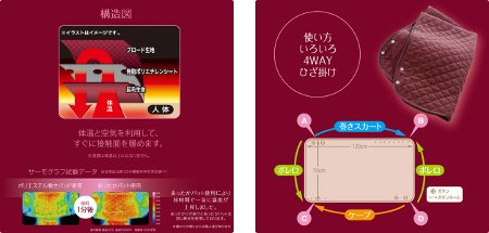 東京西川(西川産業) エコ暖 あったかパッド ひざ掛け(70X120cm) EDV0801925 レッドブラウン