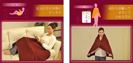 東京西川(西川産業) エコ暖 あったかパッド ひざ掛け(70X120cm) EDV0801925 レッドブラウン