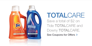 Total Care: Save a total of $2 on Tide Totalcare and Downy Totalcare. See coupon for details.