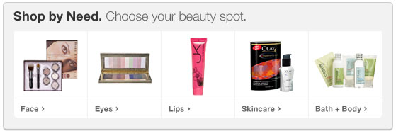 Shop by Need. Choose your beauty spot. Various beauty products pictured