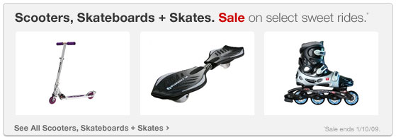 Scooters Skateboards and Skates. Sale on select sweet rides