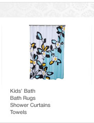 Kids Bathroom rugs, shower curtains and towels