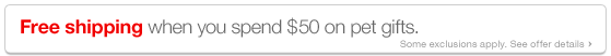 Free shipping when you spend 50 dollars on pet gifts