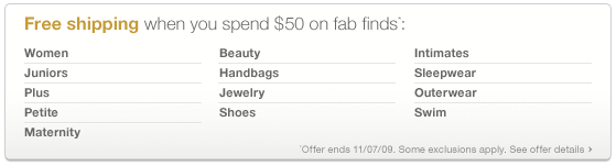Free shipping when you spend 50 dollars on fab finds