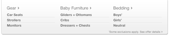 Baby Gear. Baby Furniture. Baby Bedding.