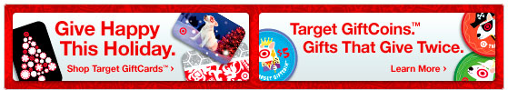 Give Happy This Holiday. Shop Target GiftCards. Target GiftCoins.