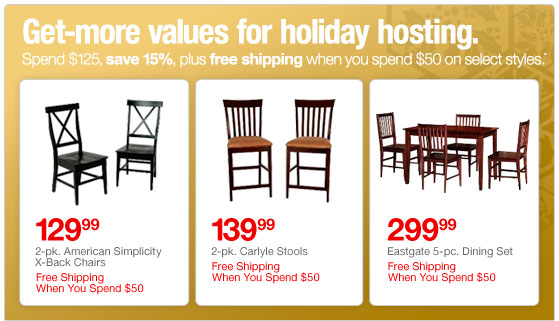 Sped 125 dollars save 15 percent plus free shipping when you spend 50 on select
