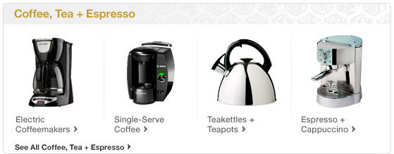 Coffee Tea and Espresso. 4 items shown