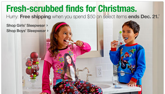 Free shipping when you spend 50 dollars on select items.