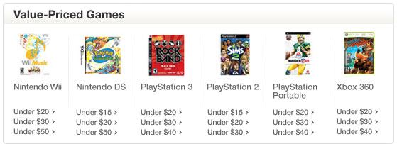 Value-Priced Games. Nintendo Wii. Nintendo DS. PlayStation 3. PlayStation 2...