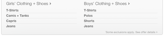 Girls Clothing and Shoes. Boys Clothing and Shoes.