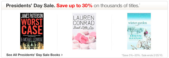 Presidents Day Sale.Save up to 30 percent on thousands of titles