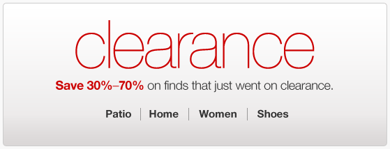 clearance. Save 30-70 percent on finds that just went on clearance. Patio...