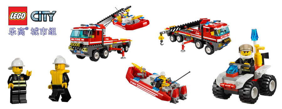 LEGO 乐高 城市组 消防越野车和消防船7213-玩具-亚马逊
