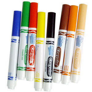 Crayola 绘儿乐12色可水洗粗头马克笔 经典色58-7812  