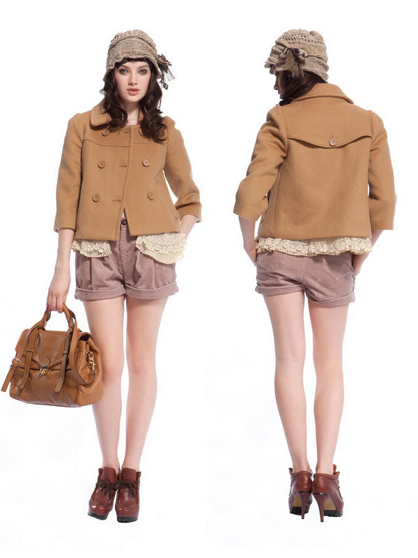 ochirly 欧时力 新款灰粉红色<em>灯芯绒</em>休闲<em>短裤</em> 女