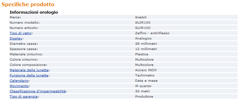 Product Specifications