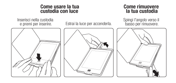 Usare una Custodia Amazon in pelle con luce per Kindle Touch