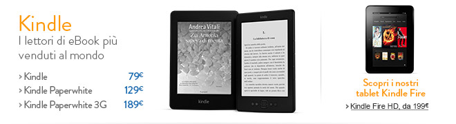 Kindle: i lettori di eBook pi� venduti al mondo