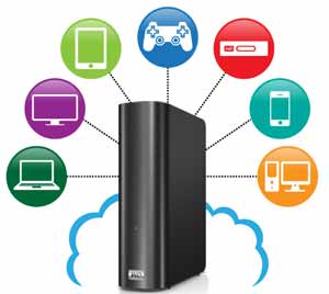 Realiza una copia de seguridad de los documentos de todos tus ordenadores; accede y comparte los documentos en casa y fuera de ella, y reproduce media.