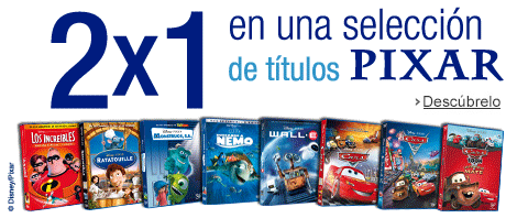 2x1 en una selecci�n de Pixar
