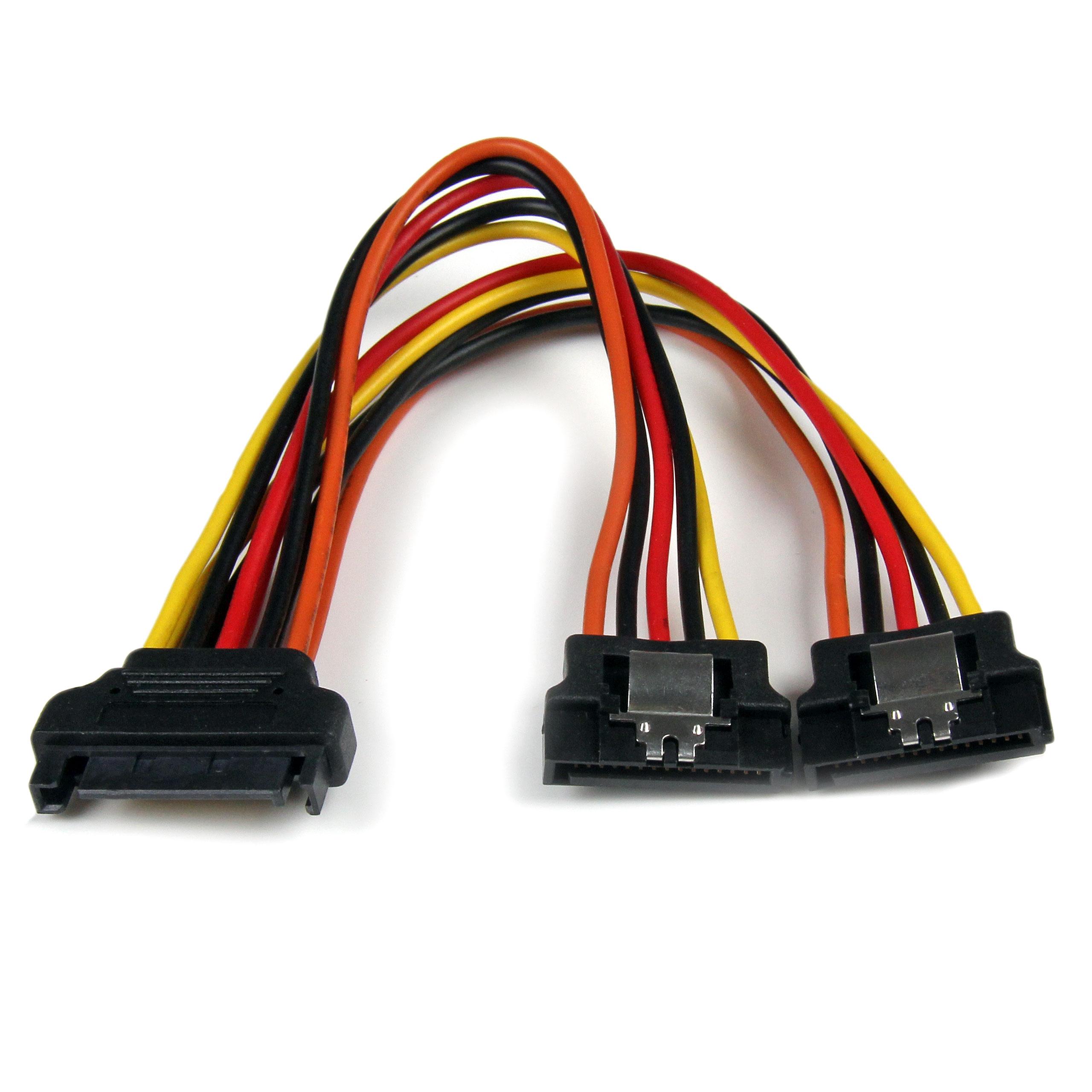 PYO2LSATA Cable adaptador divisor de alimentación SATA (2 x hembra, 1 x macho, 0.