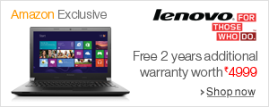Lenovo Laptops: Free additional 2 years warranty worth Rs.4,999