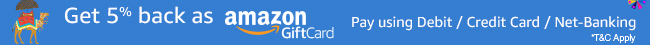 Get 5% back on using Credit card, debit card and net banking