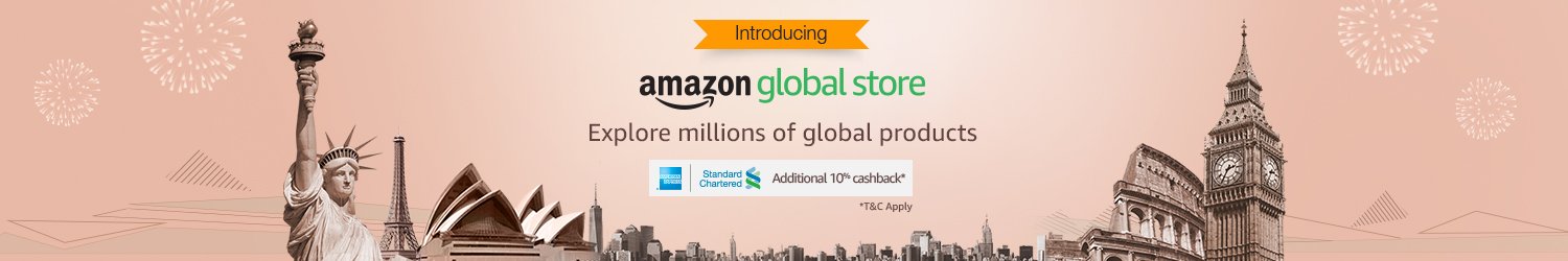 Amazon - Upto 50% OFF on Global Products + 10% Cashback via Standard Chartered Card