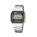 CASIO A168WA-1YES - Reloj unisex de cuarzo, correa de acero inoxidable color plata