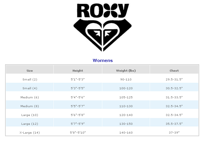 Roxy swimwear size guide Clearance