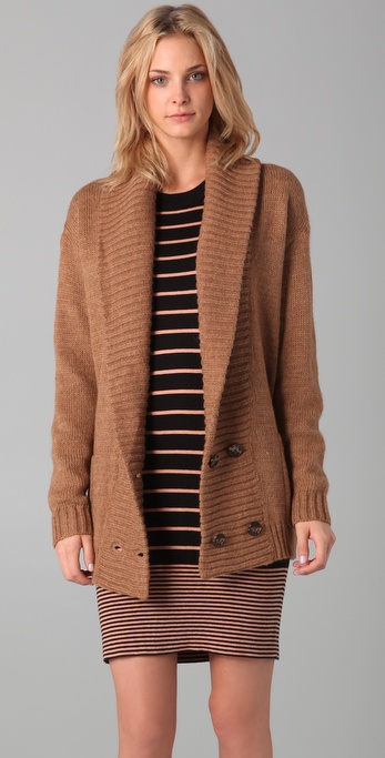 melange alpaca 超大开襟羊毛衫