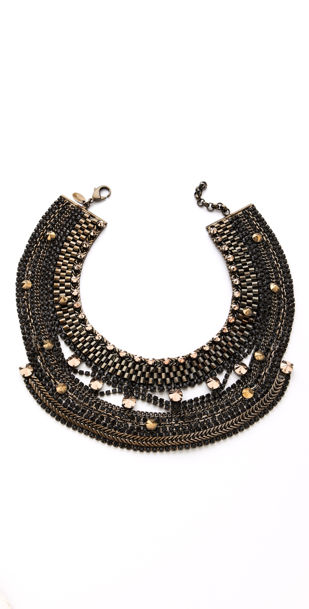 iosselliani 铆钉水晶项链