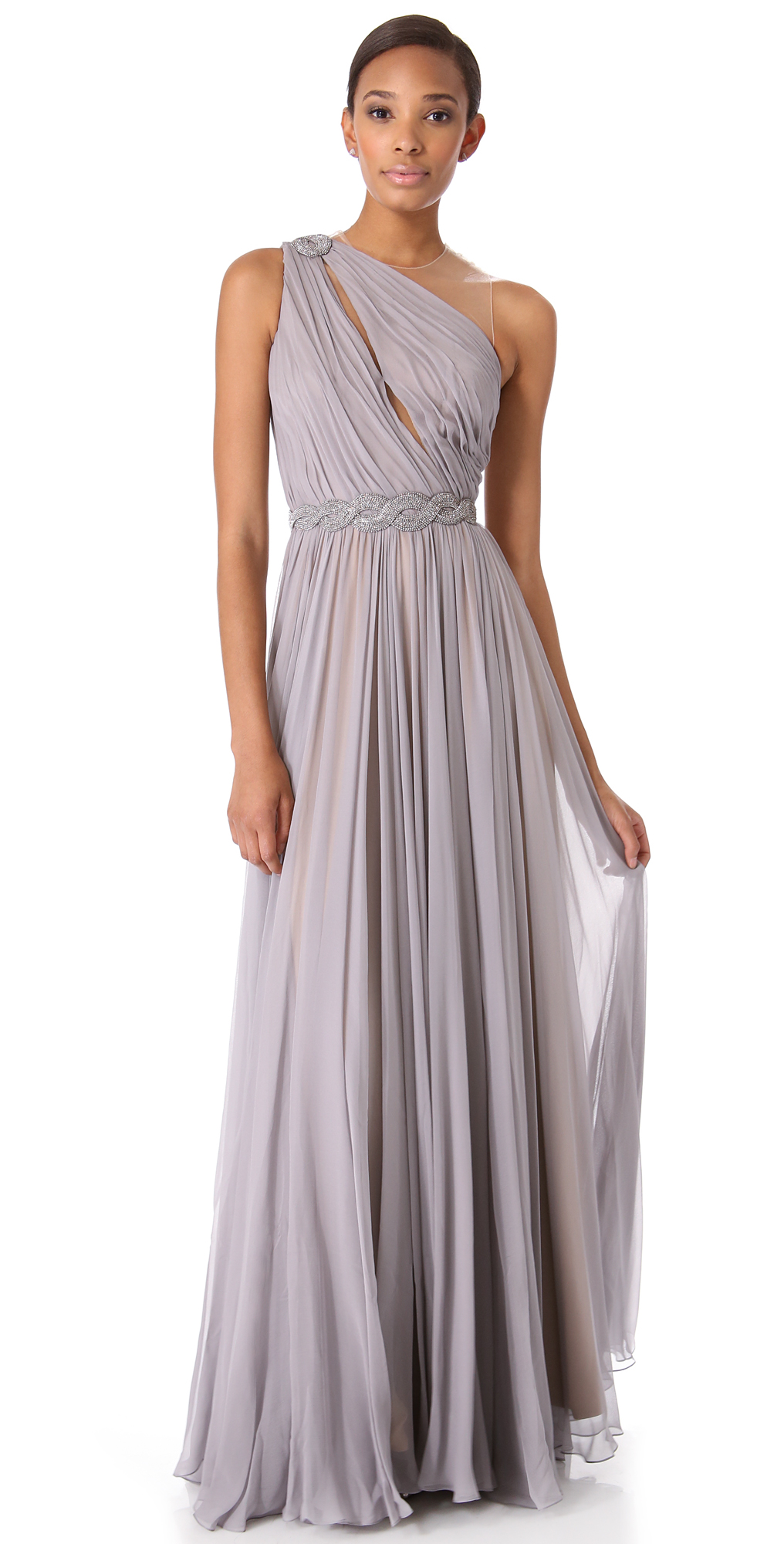 reem acra 单肩垂褶长袍