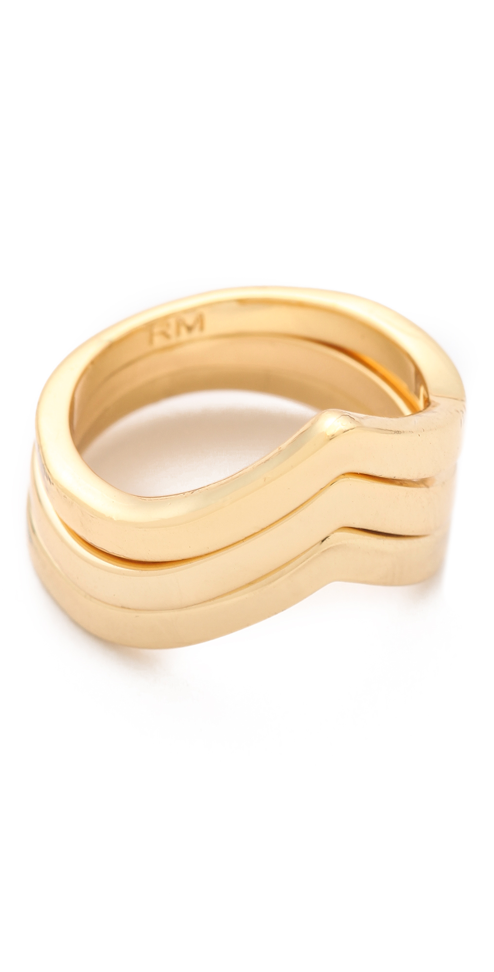 rebecca minkoff v 形叠环戒指