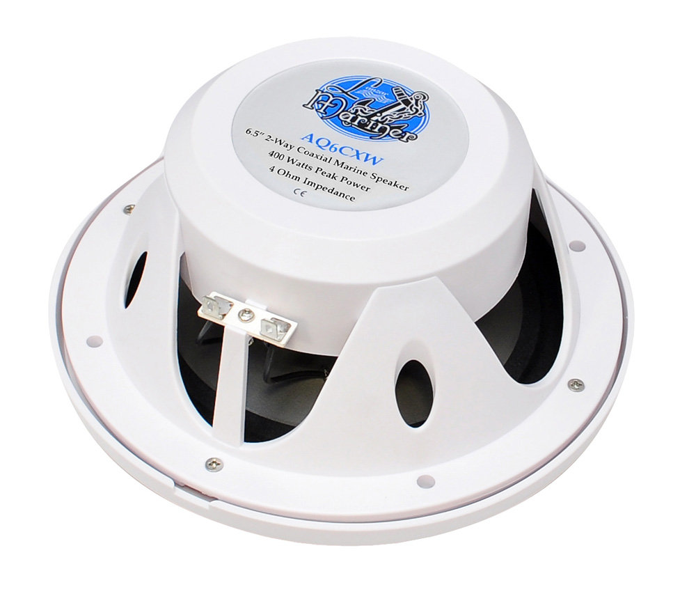 Kit 2 Enceintes étanches Lanzar AQ6CXW 6,5" – 200W RMS, 400W Max – Blanc, Pour Bateau, Camping-car, Piscine, Extérieur - 8