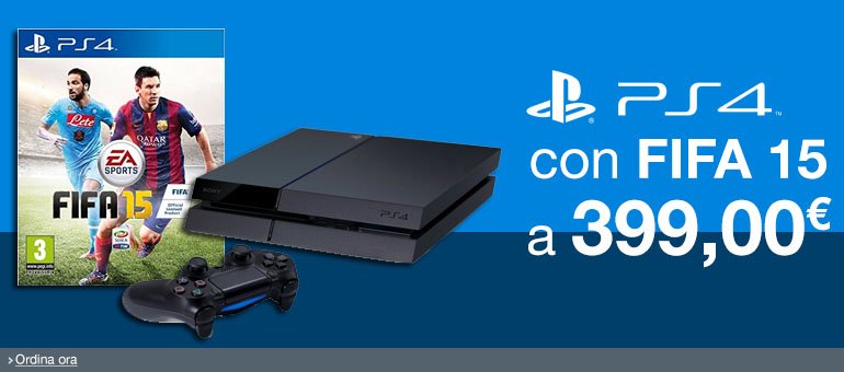 PS4 + FIFA 15 a 399,00 EUR